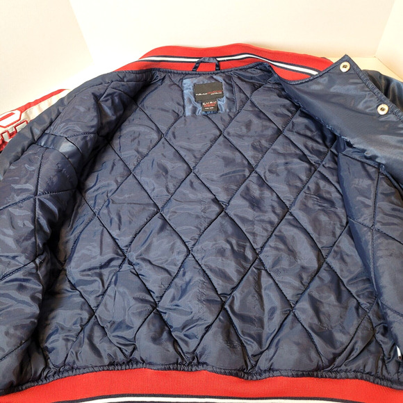 Vintage FUBU The Collection Basketball Varsity Puffer Jacket Button Down Boys - Picture 11 of 16
